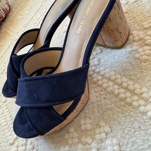 Veronica Beard Navy Suede Shoes